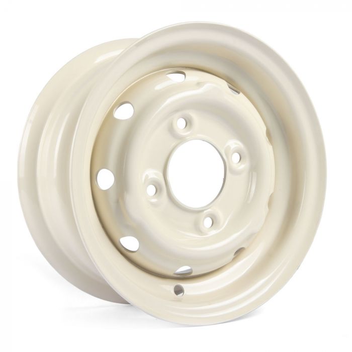 Cooper S 4.5 x 10 Old English White steel wheel