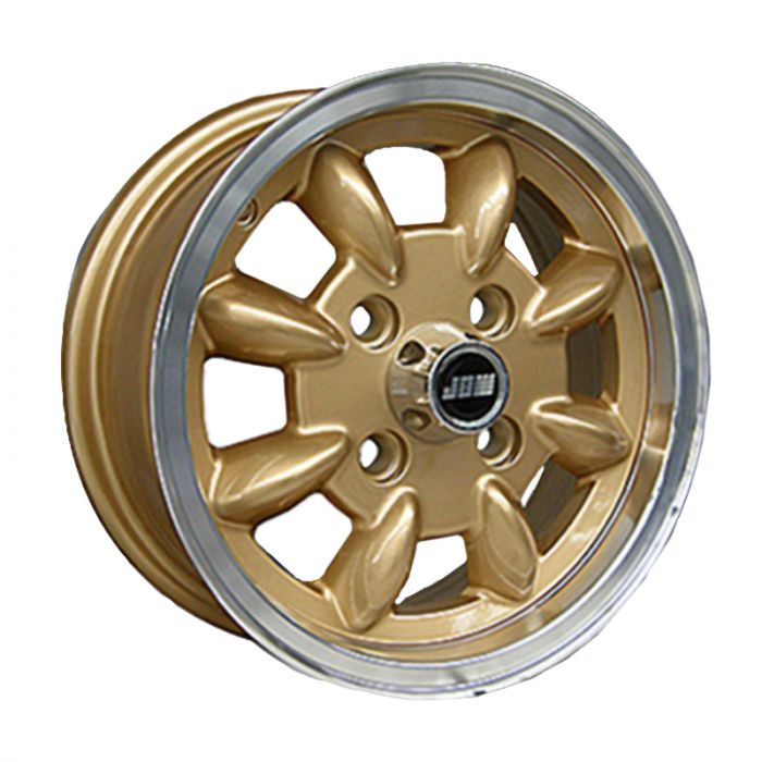 Gold polished 5 x 12 Minilight Classic Mini alloy wheel