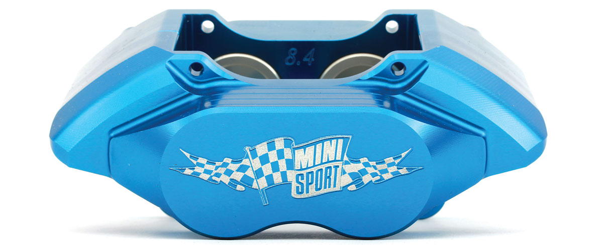 Comparison of Mini Sport 7.5, 7.9 vented, 8.4 and 8.4 vented alloy caliper systems