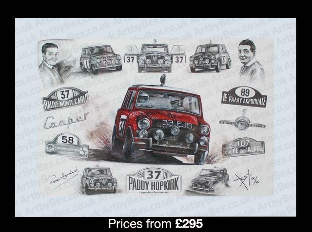 ArtbyBex and Paddy Hopkirk launch new artwork ArtbyBex launches new artwork depicting Paddy Hopkirks most famous victories