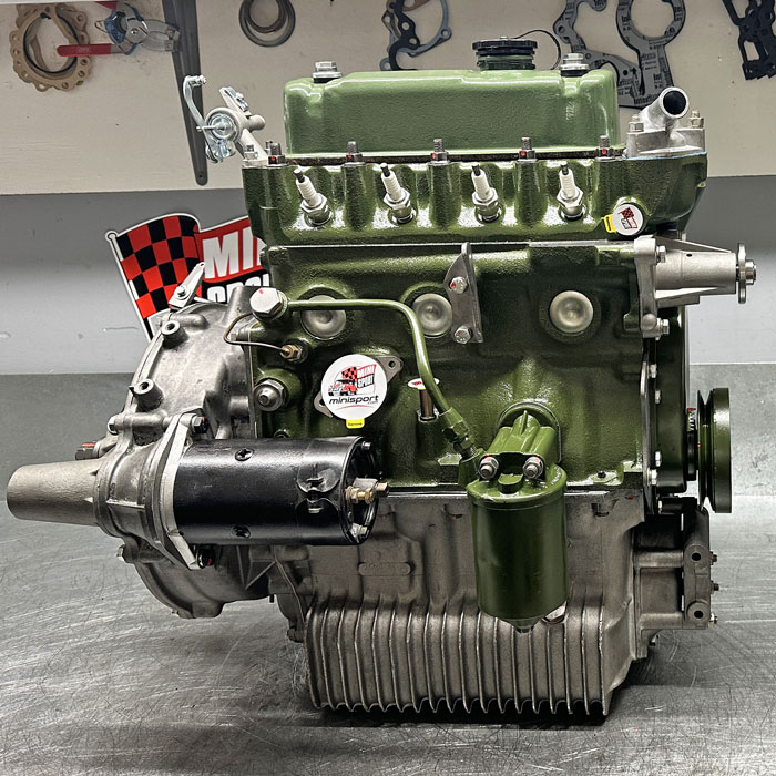 Finished Mini Sport remanufactured Classic Mini A-Series engine
