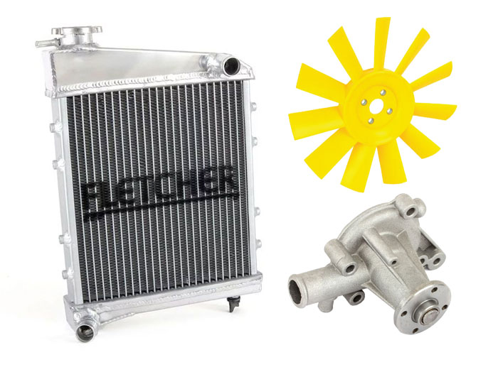 Classic Mini radiator, hoses and engine cooling components