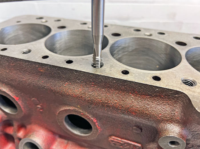 Classic Mini A-Series cylinder block being bored and honed at the Mini Sport Engine Plant