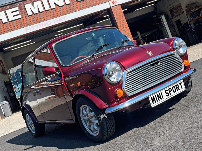 Finished Cherry Red Mini 30 front three-quarter view