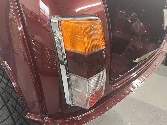 Exterior trim and detailing during the Mini 30 restoration