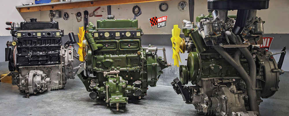 Finished Mini Sport remanufactured A-Series engine built in the Mini Sport Engine Plant