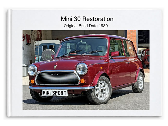 Mini Sport restoration book documenting the Mini 30 project