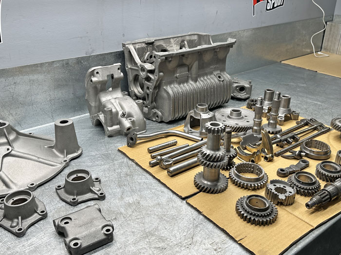 Classic Mini gearbox being remanufactured in the Mini Sport Engine Plant